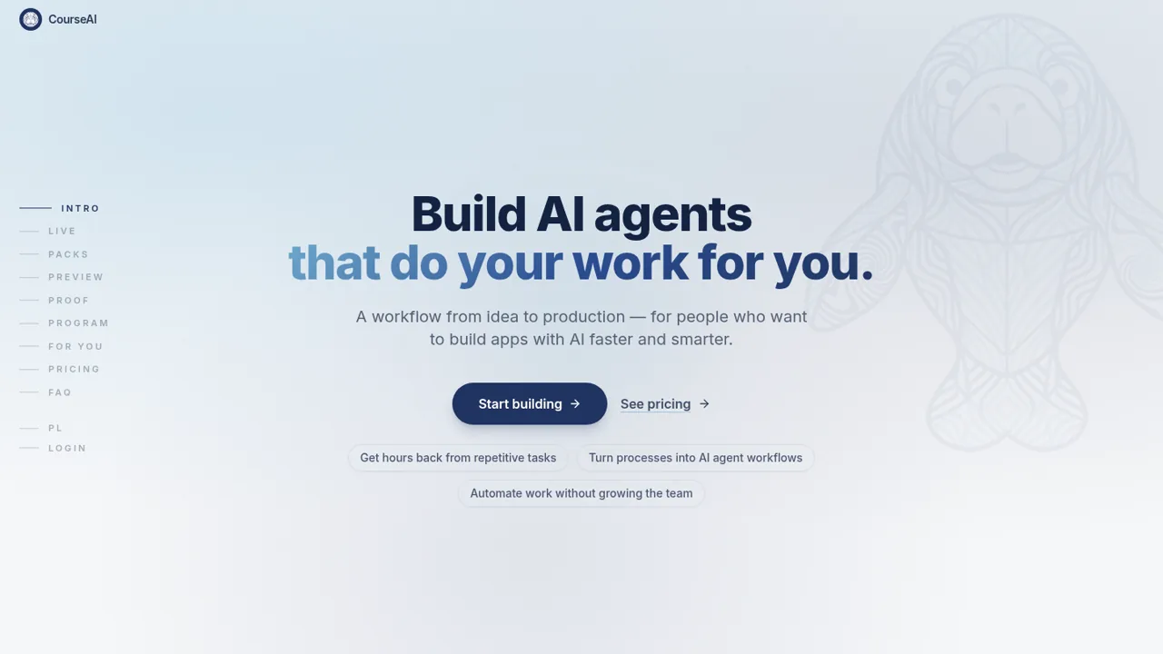 CourseAI landing screenshot