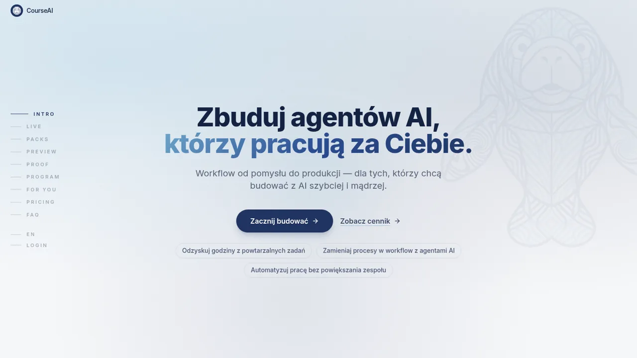 CourseAI landing screenshot
